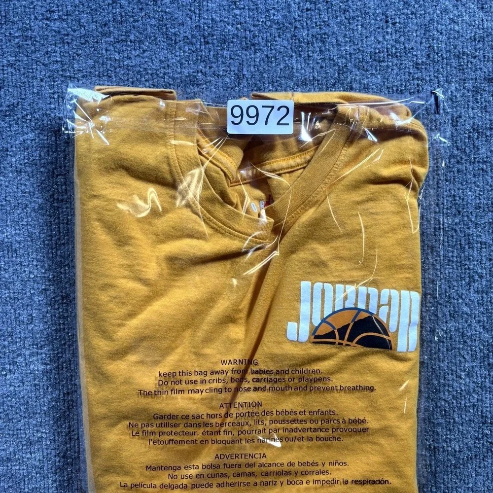 Jordan T-Shirt Men's XL Yellow Graphic 100% Cotton Short Sleeve Streetwear